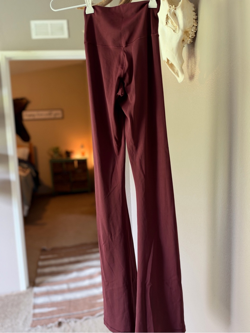 aerie High-Waist Wide-Leg Leggings in Burgundy